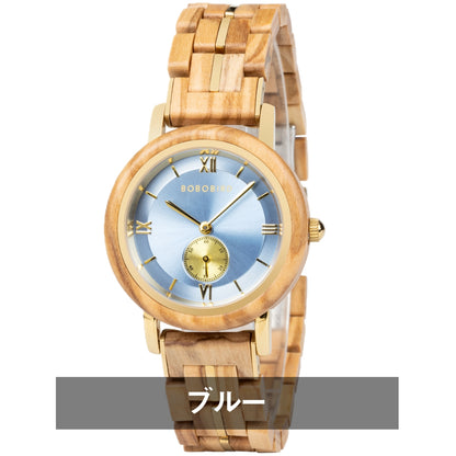 BOBO BIRD GT126 Wooden Watch for Women in Their 20s, 30s, and 40s, Quartz Movement with Small Seconds