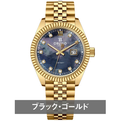 腕時計 メンズ 40代 50代 オマージュウォッチ クォーツ 防水 39mm スイス製ムーブメント OBLVLO RX-PE