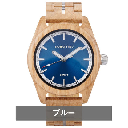 木製腕時計 ウッドウォッチ メンズ 40代 50代 クォーツ ブラック ブルー ゴールド ボボバード BOBO BIRD GT164
