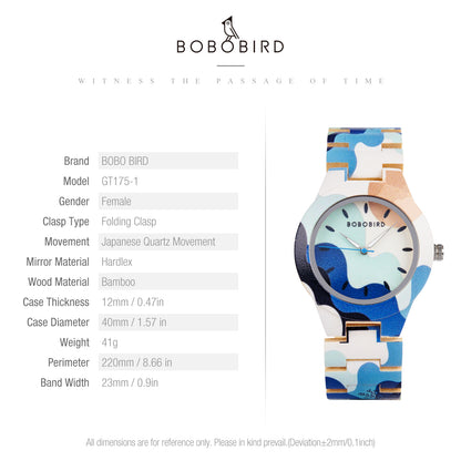 木製腕時計 ウッドウォッチ レディース 20代 30代 40代 クォーツ バンブー 竹 猫 ボボバード BOBO BIRD GT175