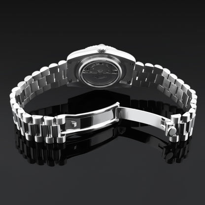 腕時計 メンズ 機械式 自動巻き 40代 50代 オマージュウォッチ デイデイト 手巻き 36mm 日付 曜日 CORGEUT 6002