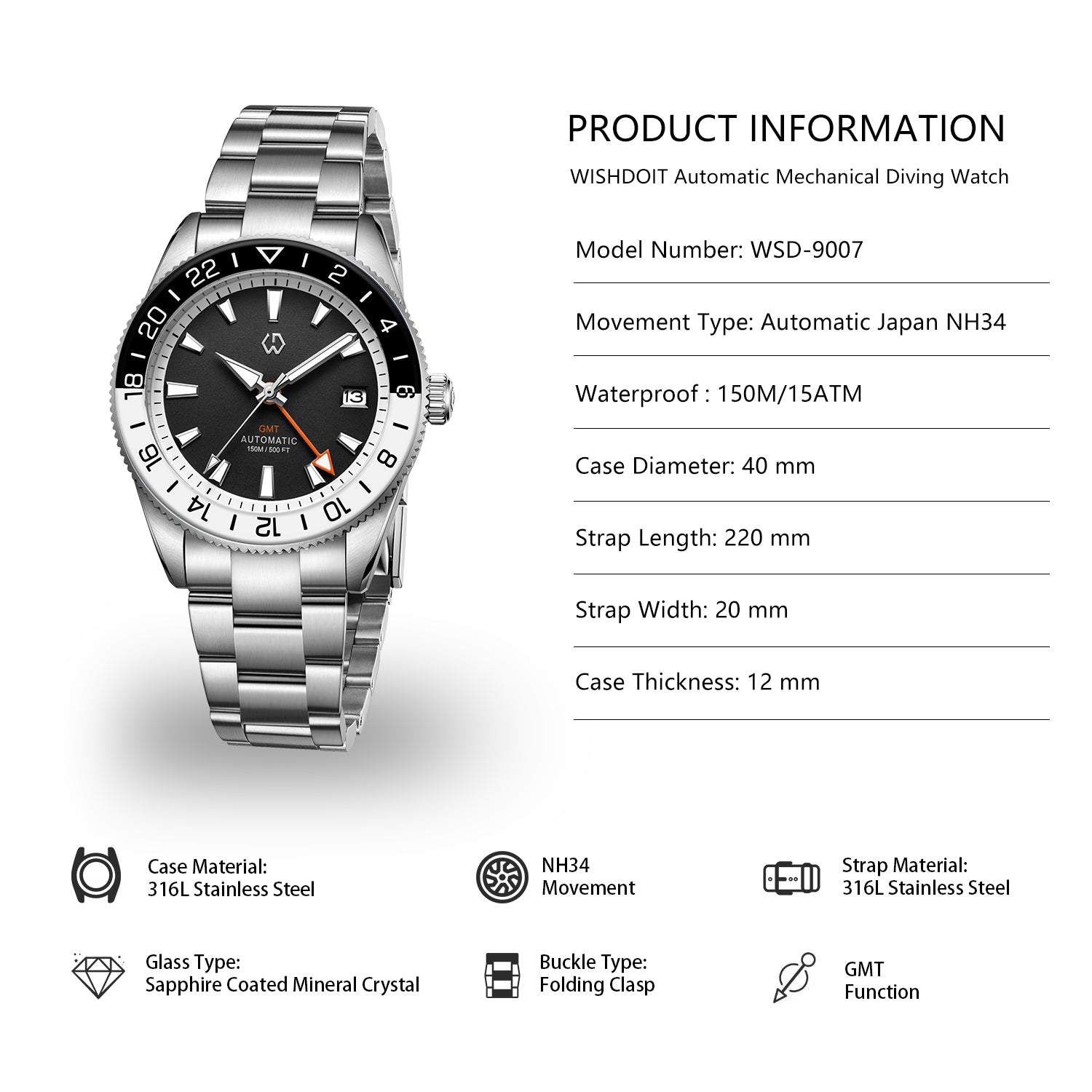 リラックス　ダイバー GMT メンズ腕時計 SEAMASTER 腕時計 メンズ 20気圧防水 ダイバーズウォッチ GMT