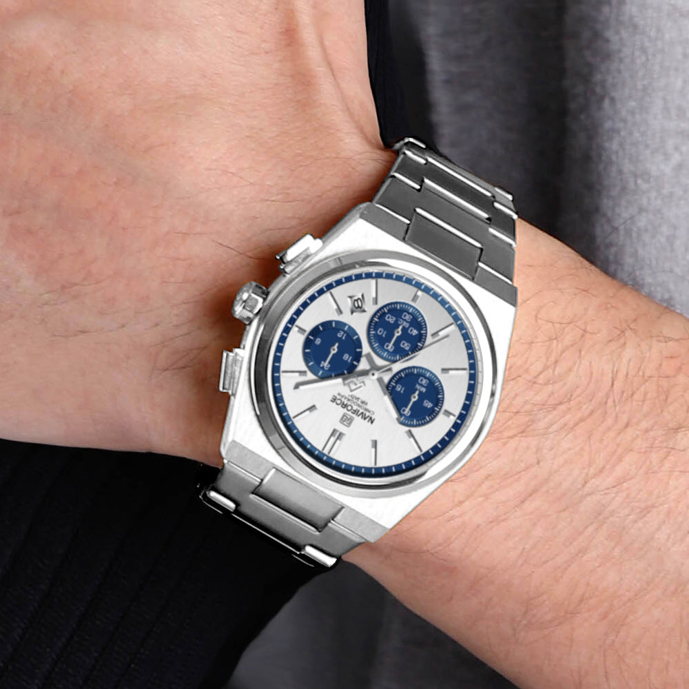 ペアウォッチ カップル 夫婦 クォーツ クロノグラフ ペア価格 日付 プレゼント ギフト NAVIFORCE NF8048