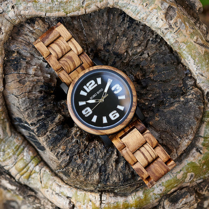 木製腕時計 ウッドウォッチ メンズ 40代 50代 クォーツ 軽量 43mm ボボバード BOBO BIRD GT168