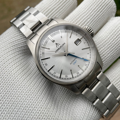 機械式腕時計 メンズ 40代 50代 GMT オマージュウォッチ 自動巻き セイコームーブメント 手巻き STEELFLIER SF790