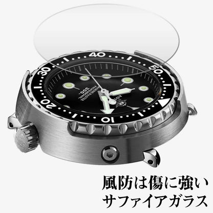 ダイバーズウォッチ 腕時計 メンズ 40代 50代 機械式 オマージュウォッチ ツナ缶 カレンダー 防水 ADDIESDIVE MY-H5