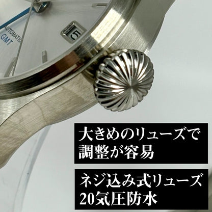 機械式腕時計 メンズ 40代 50代 GMT オマージュウォッチ 自動巻き セイコームーブメント 手巻き STEELFLIER SF790