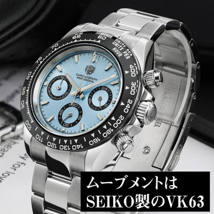腕時計 メンズ 40代 50代 クロノグラフ オマージュウォッチ クォーツ メカクォーツ 39mm WATCHDIVES WD16500