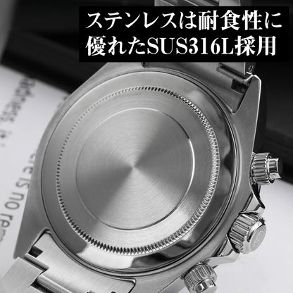 腕時計 メンズ 40代 50代 クロノグラフ オマージュウォッチ クォーツ メカクォーツ 39mm WATCHDIVES WD16500