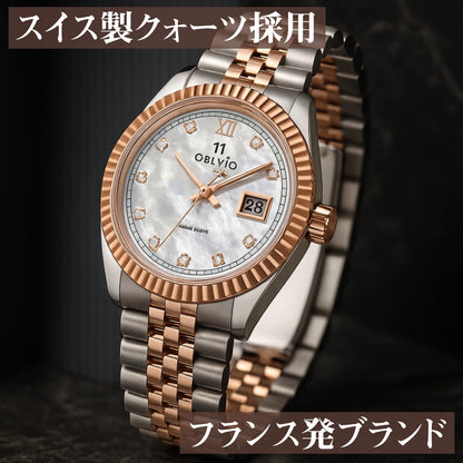腕時計 メンズ 40代 50代 オマージュウォッチ クォーツ 防水 39mm スイス製ムーブメント OBLVLO RX-PE