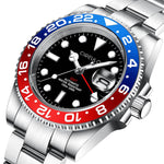 Load image into Gallery viewer, 機械式腕時計 メンズ 40代 50代 GMT オマージュウォッチ 自動巻き セイコームーブメント 手巻き付き シルクロ CI-2010
