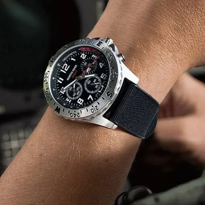 腕時計 メンズ ソーラー 方位ベゼル クロノグラフ 24時間計 5気圧防水 NORTH EDGE MACH2