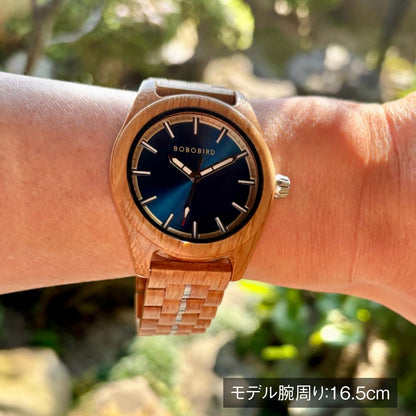 木製腕時計 ウッドウォッチ メンズ 40代 50代 クォーツ ブラック ブルー ゴールド ボボバード BOBO BIRD GT164