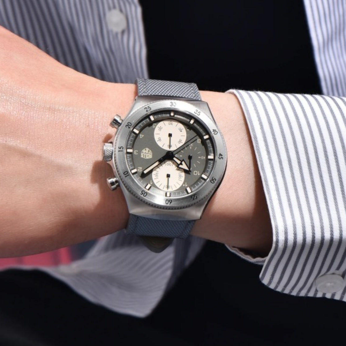 腕時計 メンズ 40代 50代 クロノグラフ クォーツ ナイロンベルト 革 回転ベゼル 5気圧防水 Rolls Timi RT-7932