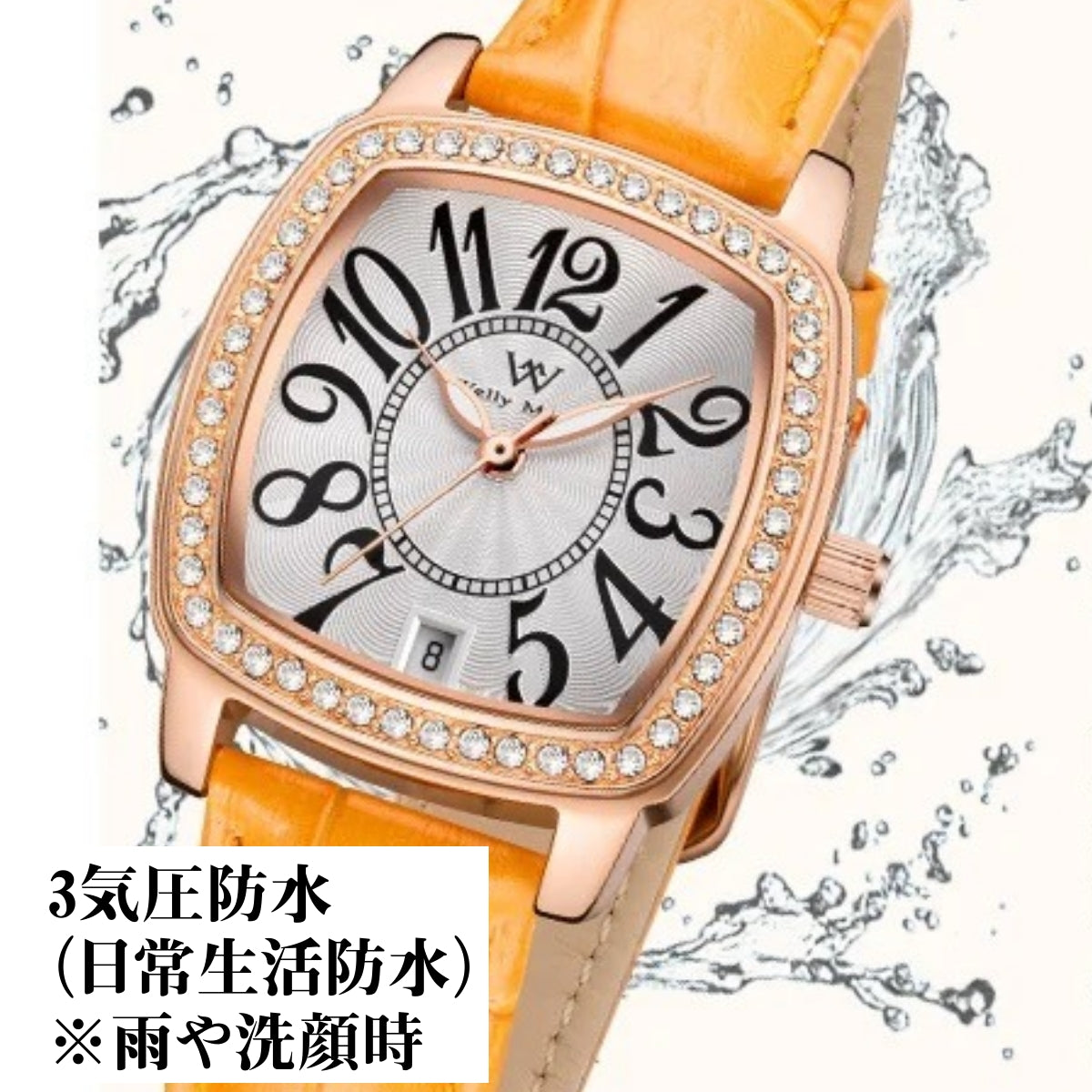 腕時計 レディース 女性 20代 30代 クォーツ レザーバンド 革ベルト 日付 クイックレバー 防水 WELLY MERCK WM073L