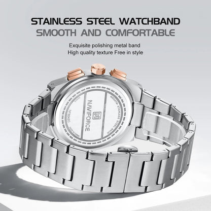 ペアウォッチ カップル 夫婦 クォーツ クロノグラフ ペア価格 日付 プレゼント ギフト NAVIFORCE NF8048