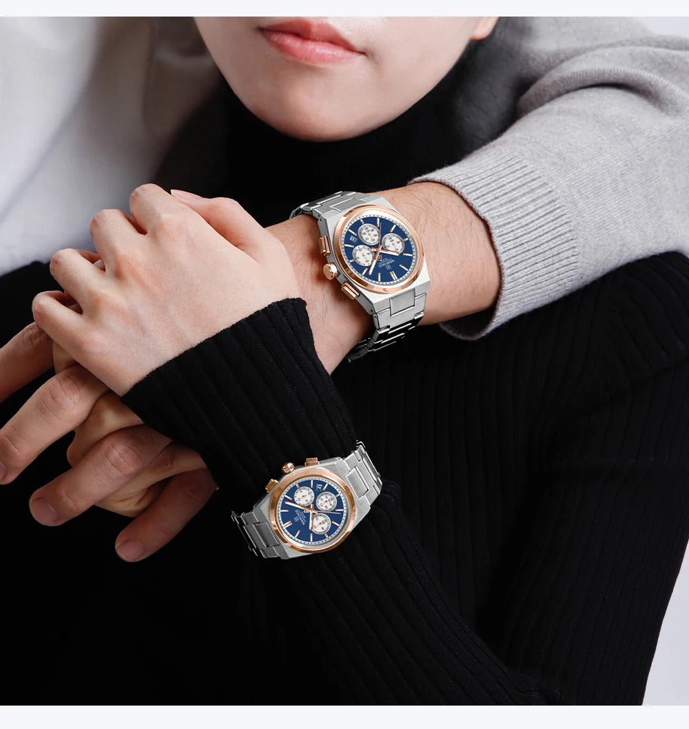 ペアウォッチ カップル 夫婦 クォーツ クロノグラフ ペア価格 日付 プレゼント ギフト NAVIFORCE NF8048