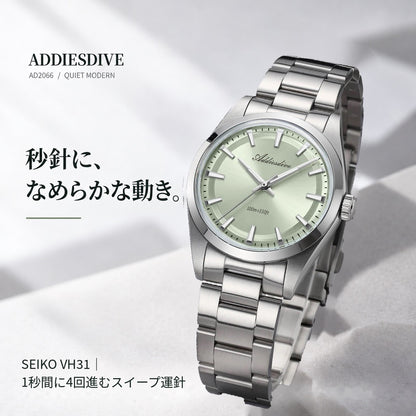 ADDIESDIVE 36mm AD2066 unisex watch for men and women in their 40s and 50s, waterproof quartz movement with Japanese-made movement