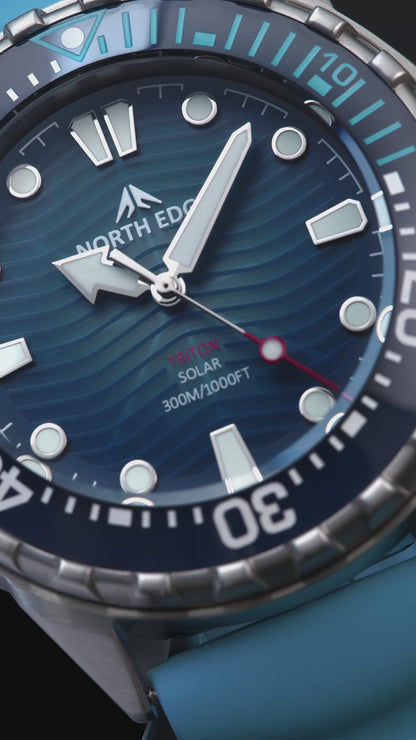 腕時計 メンズ ソーラー ダイバーズウォッチ 300m防水 オマージュ NORTH EDGE TRITON