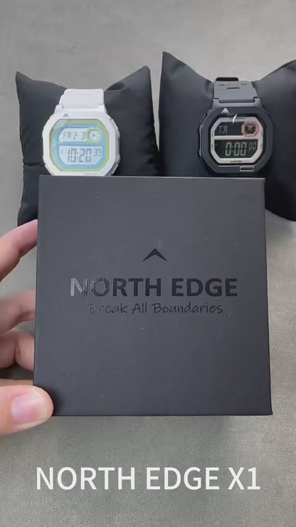 腕時計 メンズ デジタル 防水 クォーツ 軽量 見やすい アラーム オートカレンダー ストップウォッチ NORTH EDGE X1