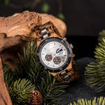 画像をギャラリービューアに読み込む, 腕時計 メンズ 40代 50代 ボボバード BOBO BIRD 木製腕時計 クロノグラフ クォーツ サン アンド ムーン GT-111
